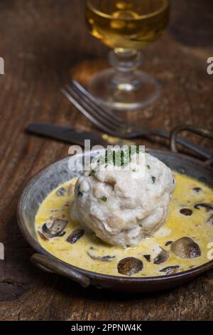 Bread Dumplings In Mushroom Sauce Stock Photo