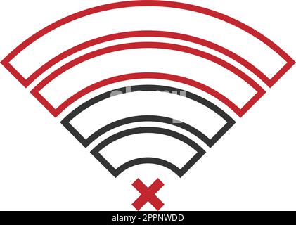 Signal disconected, signal cut off icon template Stock Vector