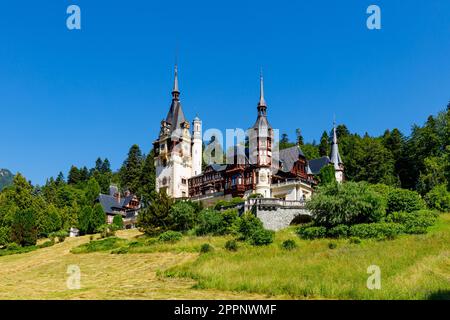 The Royal Peles Castle in Romania Stock Photo