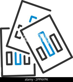 Analytics Sheets Icon Stock Vector