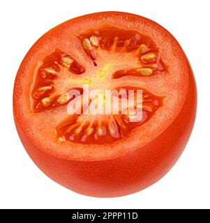 Cherry tomato slice isolated on white background with clipping path Stock Photo