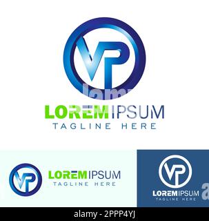 Initial letter V and P, VP monogram logo design with laurel wreath ...