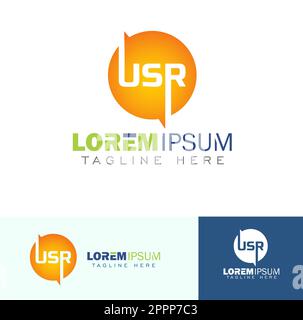 USR Monogram Initial Logo Sign Stock Vector