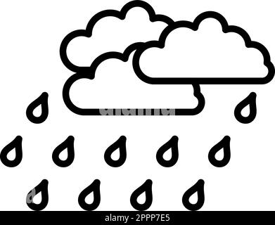 Downpour linear icon. Rainstorm. Cloud, heavy rainfall. Pouring rain.  Weather event. Monsoon. Rainy season. Thin line illustration. Contour  symbol. Ve Stock Vector Image & Art - Alamy