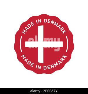 Made in Denmark colorful vector badge Stock Vector