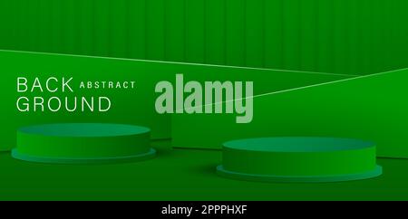 illustration geometrical shaped with green backgrounds for website header, social media posts, advertisement campaign marketing, ecommerce, billboards business agency, retail display, video animation Stock Vector