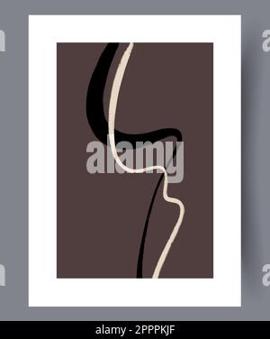 Minimalistic hand drawn printable wall art Stock Vector