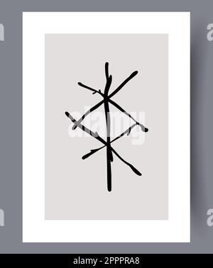 Minimalistic hand drawn printable wall art Stock Vector