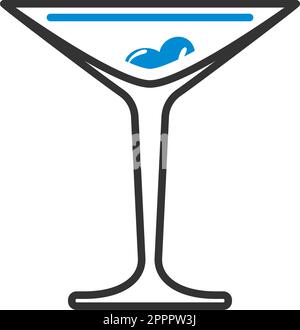 Icon Of Cocktail Glass With Olives Stock Vector