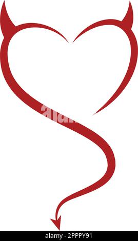 Devil heart icon logo design illustration Stock Vector