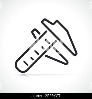 vernier caliper thin line icon Stock Vector