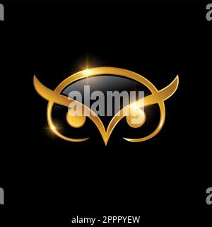 golden owl symbol logo sign Stock Vector