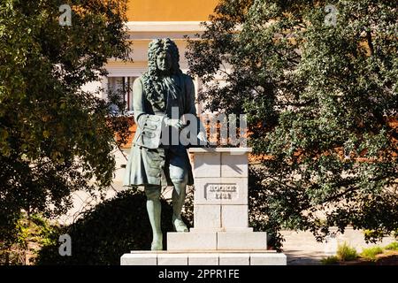 Bronze statue of Admiral Sir George Rooke, who captured Gibraltar in 1704. The statue was erected on the 300th Anniversary of British rule. Sculpted b Stock Photo