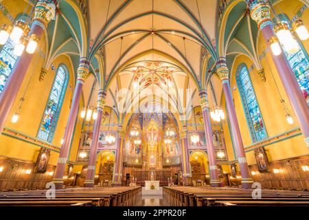 Cathedral of the Madeleine Roman Catholic church in Salt Lake City Utah, USA. Stock Photo