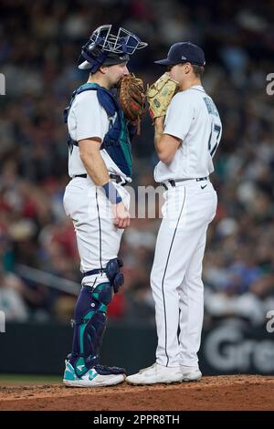 Seattle Mariners relief pitcher Matt Festa throws to the Texas Rangers  during a baseball game, Sunday, June 4, 2023, in Arlington, Texas. (AP  Photo/Tony Gutierrez Stock Photo - Alamy