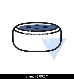 Small smart speaker with voice recognition icon Stock Vector