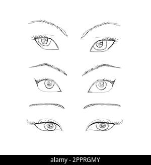 Cartoon eyes set.Vector Stock Vector