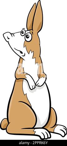 cartoon dwarf rabbit comic character standing up Stock Vector