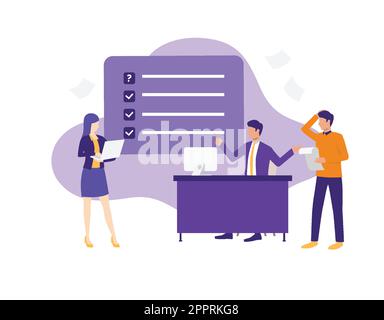 Business team discussing ideas for startup illustration Stock Vector