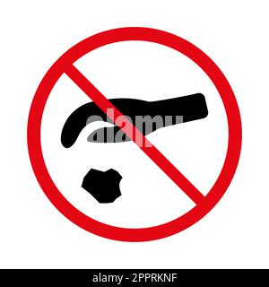 Throw trash ban vector sign on white background Stock Vector