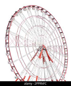 Beautiful large Ferris wheel isolated on white Stock Photo