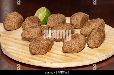 Traditional Syrian Lebanese stuffed kibbeh Stock Photo