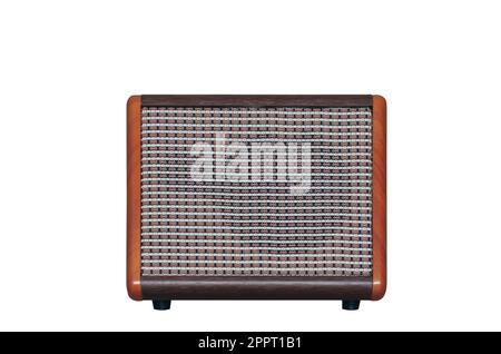 Acoustic guitar amplifier isolated on white background Stock Photo