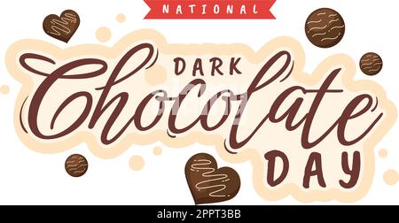 World Dark Chocolate Day On February 1st for the Health and Happiness That Choco Brings in Flat Style Cartoon Hand Drawn Templates Illustration Stock Vector