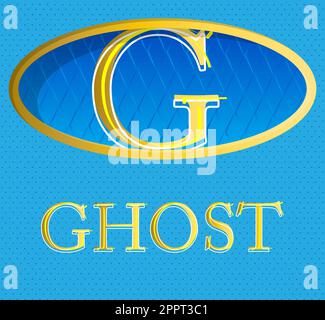 Superhero coat of arms showing Super Ghost icon. Stock Vector