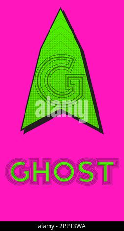 Superhero coat of arms showing Super Ghost icon. Stock Vector