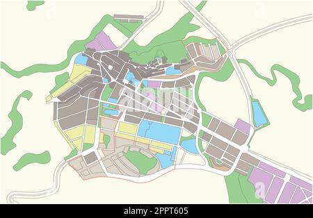 fictional colored highly detailed land use map Stock Vector