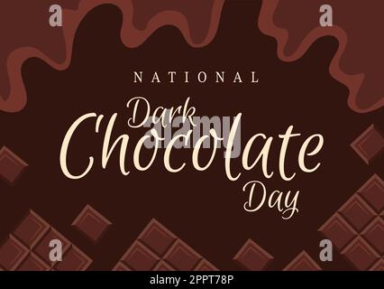 World Dark Chocolate Day On February 1st for the Health and Happiness That Choco Brings in Flat Style Cartoon Hand Drawn Templates Illustration Stock Vector