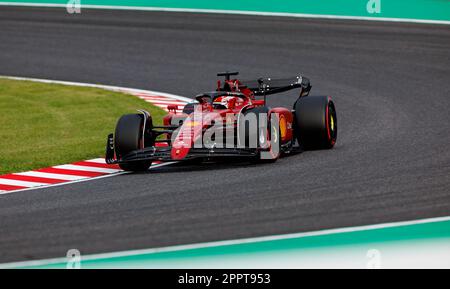 SUZUKA, JAPAN, Suzuka Circuit, 8. October: Charles Leclerc (MCO) of team Ferrari during qualifying during the Japanese Formula One Grand Prix at the S Stock Photo