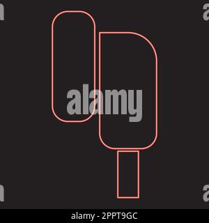 Neon eearphone plug red color vector illustration image flat style Stock Vector