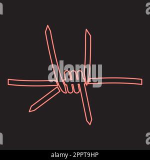 Neon barblock element red color vector illustration image flat style Stock Vector