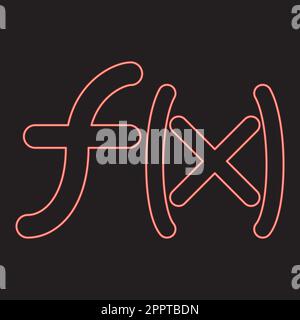Neon symbol function red color vector illustration image flat style Stock Vector