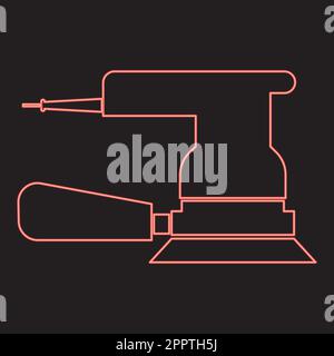 Neon eccentric grinder red color vector illustration image flat style Stock Vector