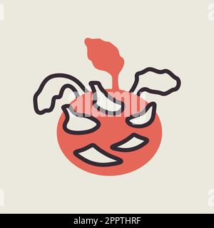 Kohlrabi or German Turnip isolated vector icon Stock Vector