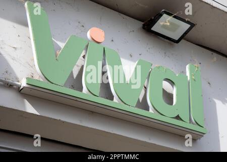 lyon , Aura France - 04 20 2023 : vival text brand and logo sign front facade chain city shop proximity market store of french retailer Stock Photo