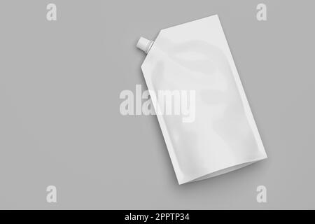 Blank white die-cut small plastic bag with handle hole mockup Stock Photo -  Alamy