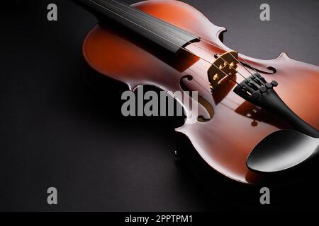 Violin on black. Stock Photo