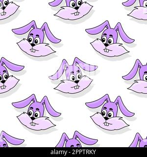 rabbit long ears seamless pattern textile print. repeat pattern background design Stock Vector