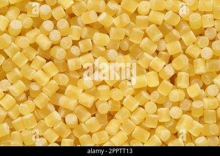 Small Piombino pasta for soup texture or background. Stock Photo