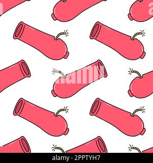 red war cannon pattern seamless textile print. repeat pattern background design Stock Vector