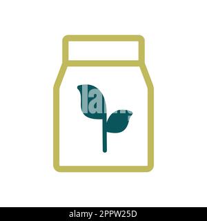 Fertilizer pack vector icon. Seed package sign Stock Vector