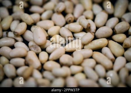 Still life close up of pine nuts Stock Photo