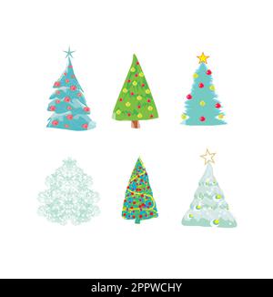 Christmas tree set Stock Vector Image & Art - Alamy