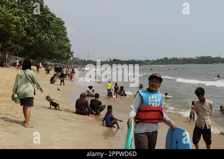 Pandeglang Banten Indonesia. 25th Apr 2023. People traveling on