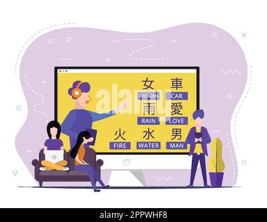 Study foreign languages with native speaker Stock Vector