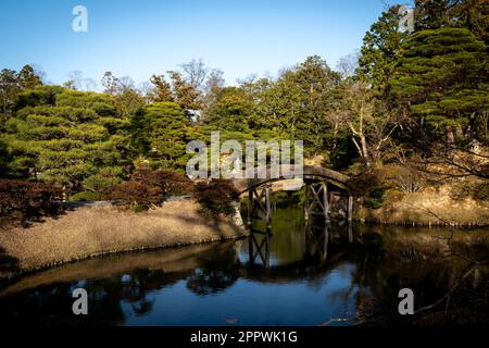 Katsura Imperial Villa built as a princely estate in the 17th century is one of the finest examples of Japanese architecture and garden design. Stock Photo